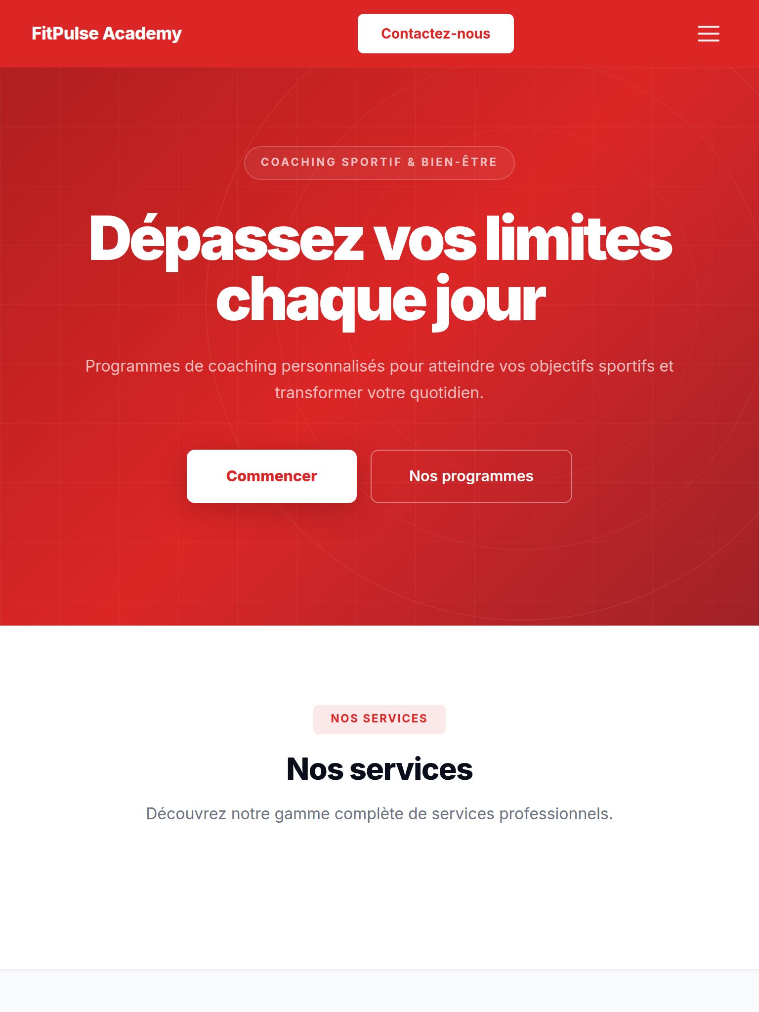 Template Impact — version tablette