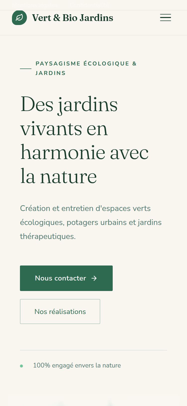 Template Nature — version mobile